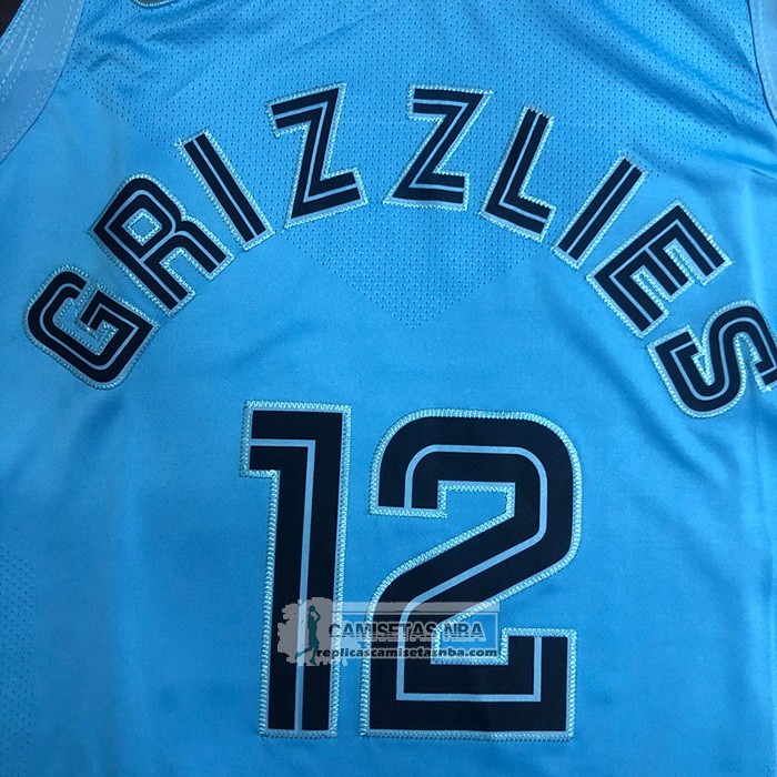 Camiseta Memphis Grizzlies Ja Morant NO 12 Statement Autentico 2021-22 Azul